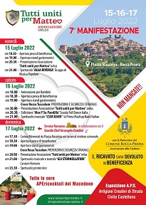 15-16-17 Luglio 2022 - Tutti Uniti per Matteo - Rocca Priora (RM)